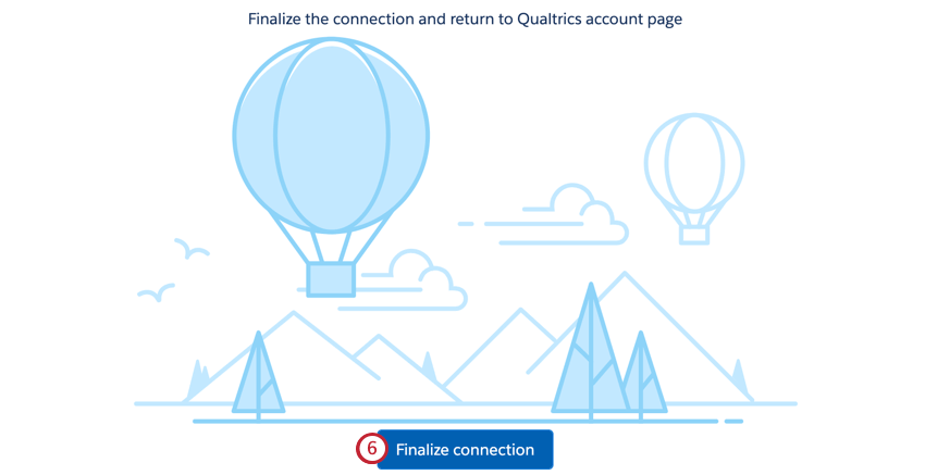 the finalize connection button