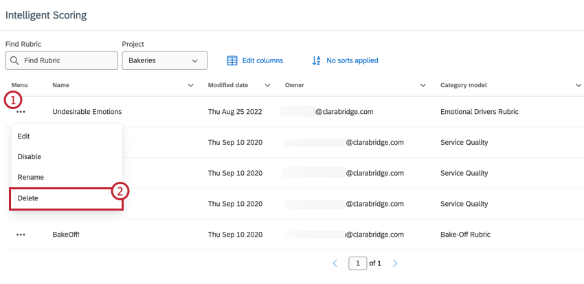 three dot menu and then select delete