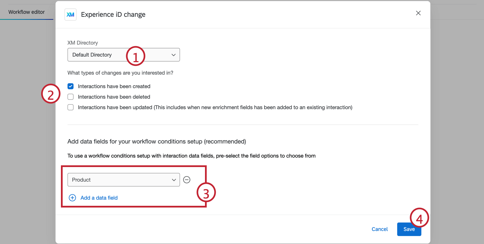 configuration dun évènement de changement de transaction