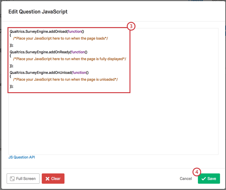 Janela Editar pergunta Javascript com Javascript no campo