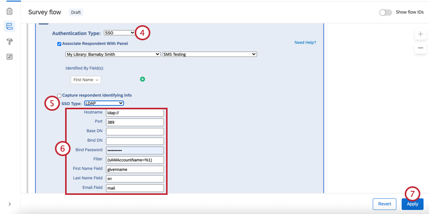selezionare ldap come tipo di sso e impostare i campi ldap
