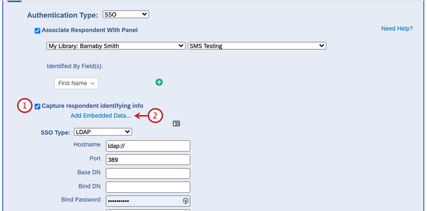 enabling capture respondent identifying info