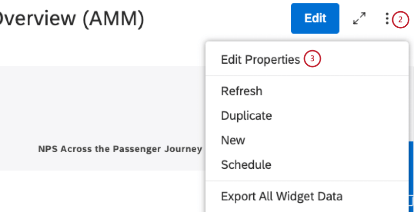 Opção Editar propriedades no menu suspenso
