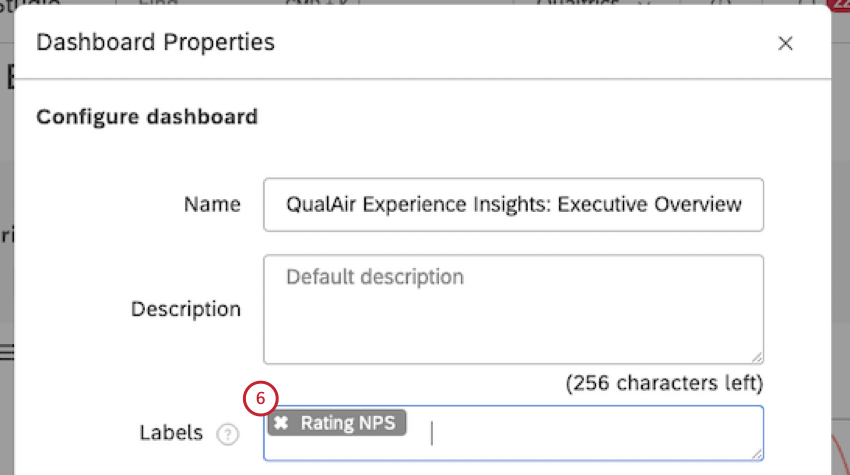 Champ des étiquettes