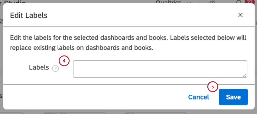 Input labels then click save