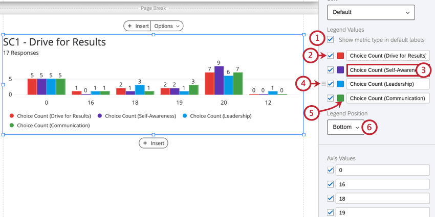 editing a visualization legend