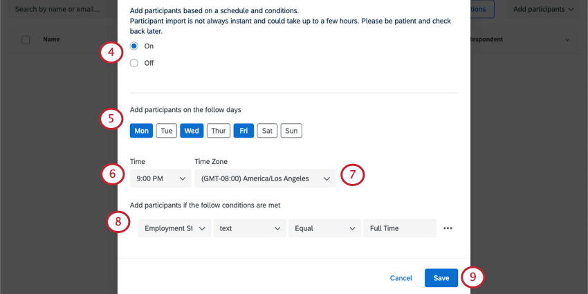 オートメーション作成ウィンドウ