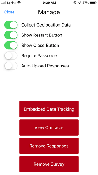 image of the manage settings