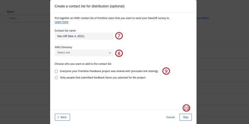 Créer une liste de contacts à des fins de distribution