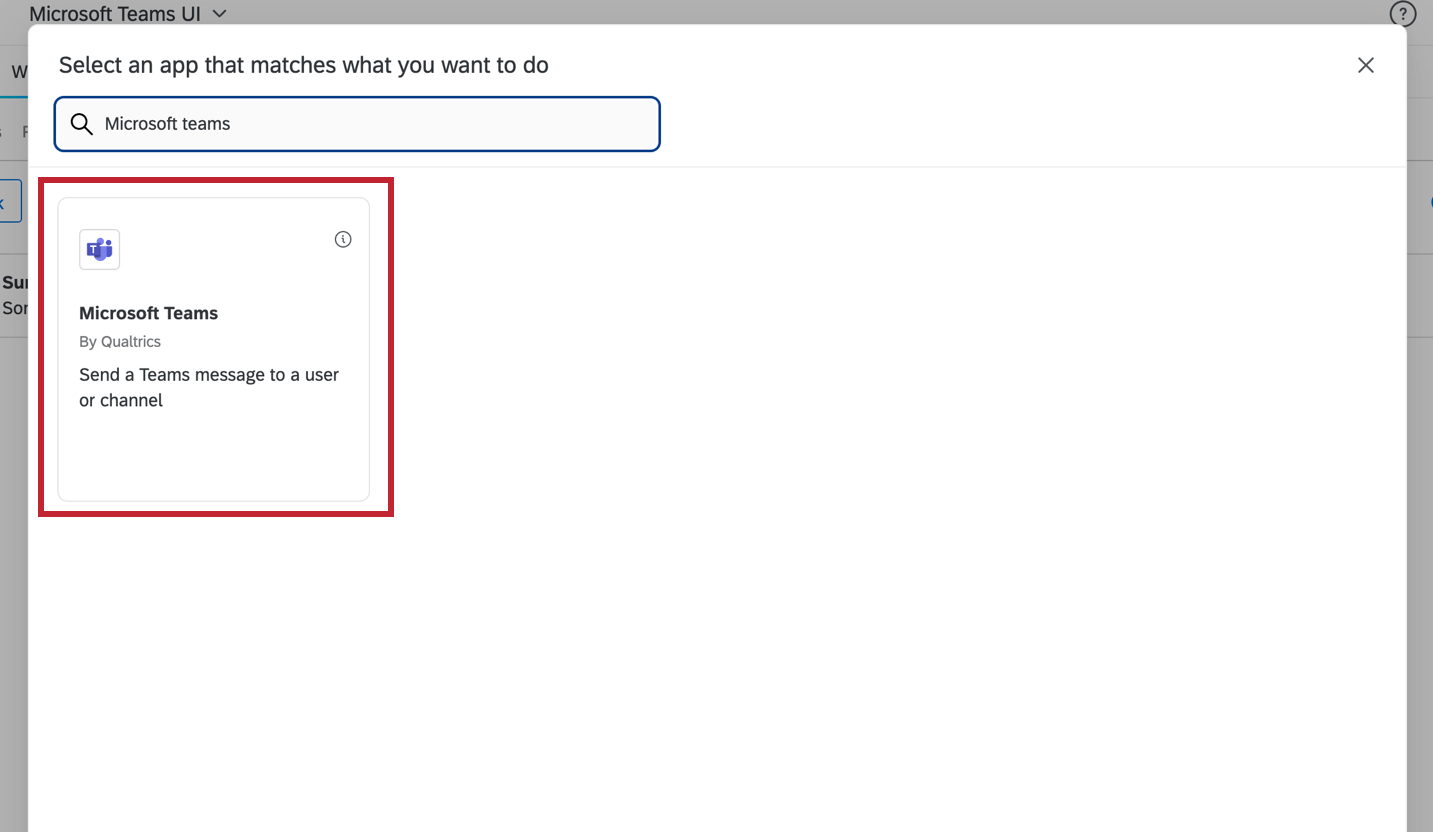 Seleccionar la tarea de Microsoft Teams