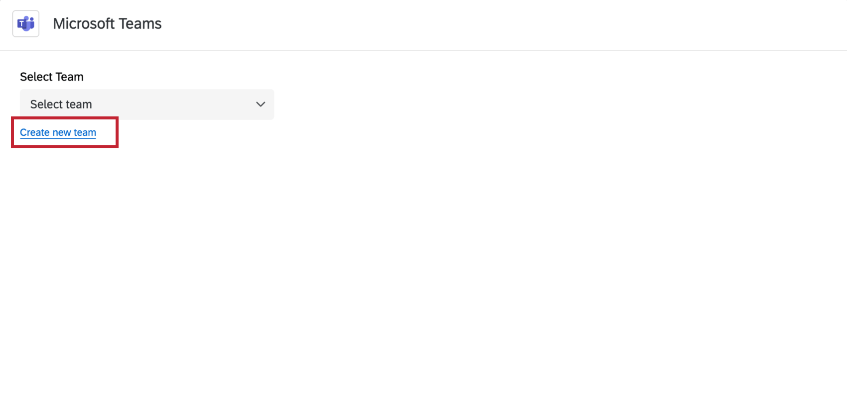 o link adicionar nova equipe na tarefa