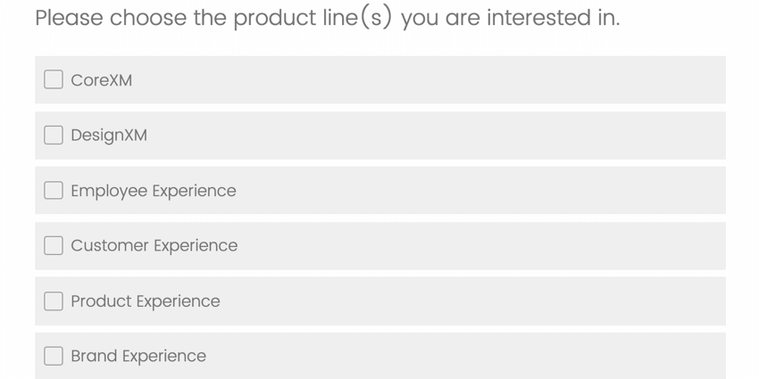 eine Multiple Choice mit dem Format der Mehrfachauswahl-Felder