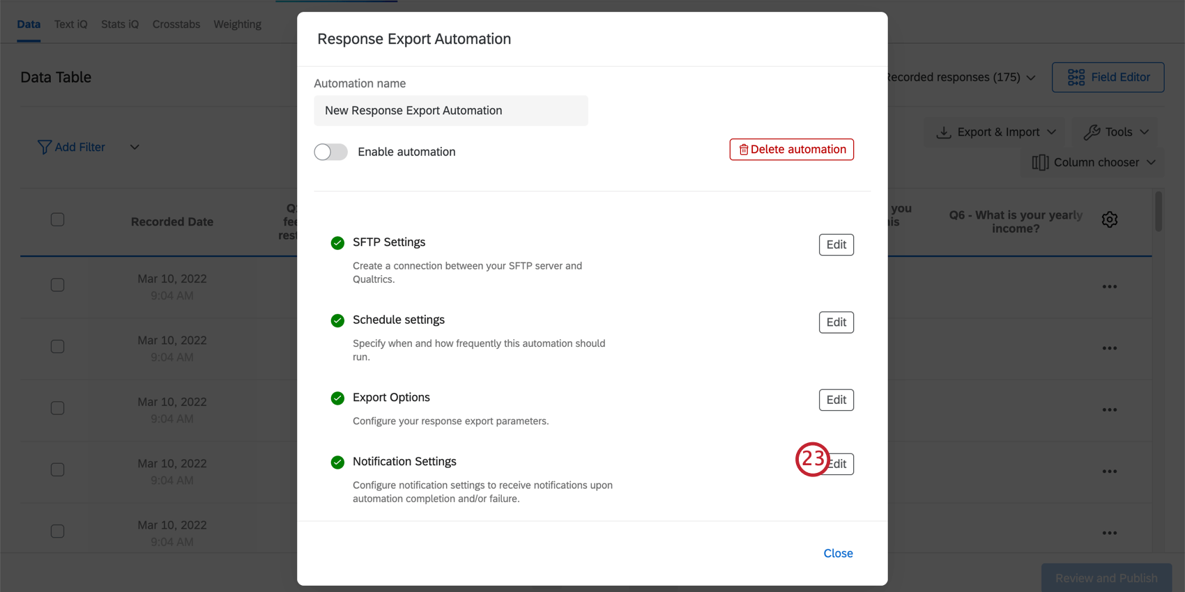 Haga clic en Editar a la derecha de Configuración de notificaciones