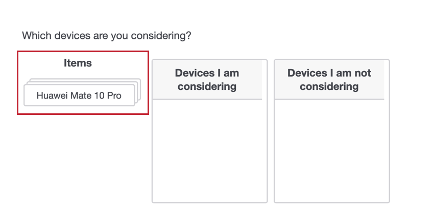 グループとランクの選択問題では、項目は積み重ねられます。