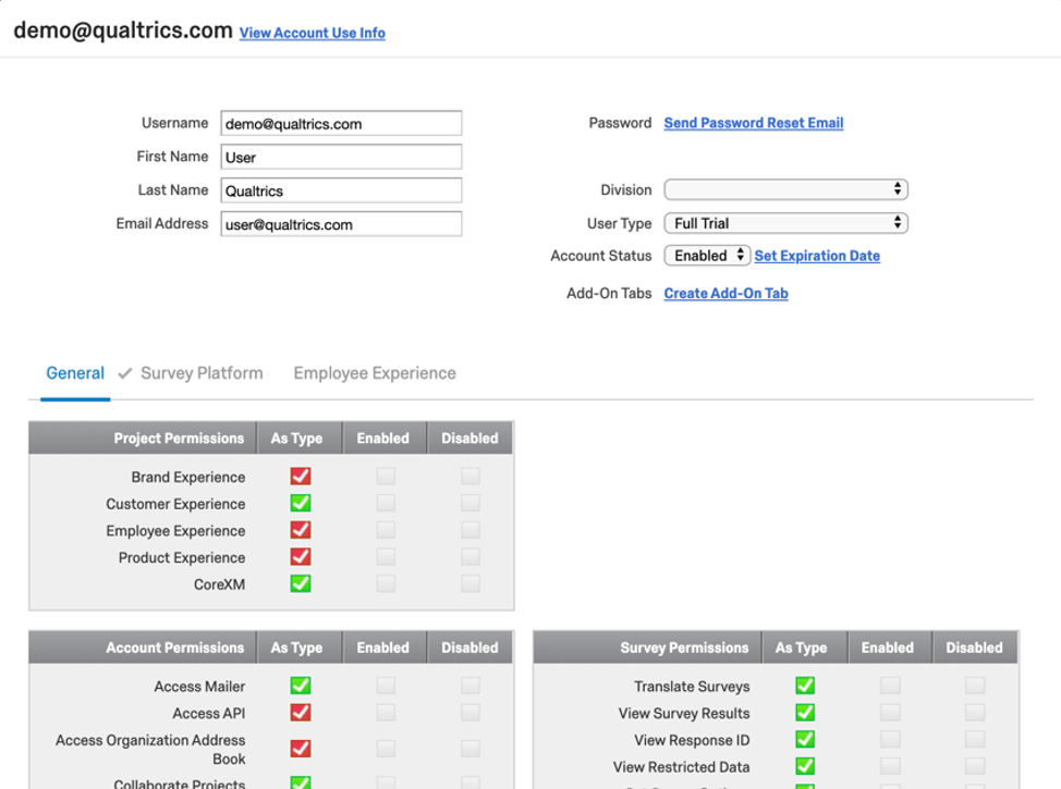 image dune page dutilisateur lors de la modification des autorisations de lutilisateur