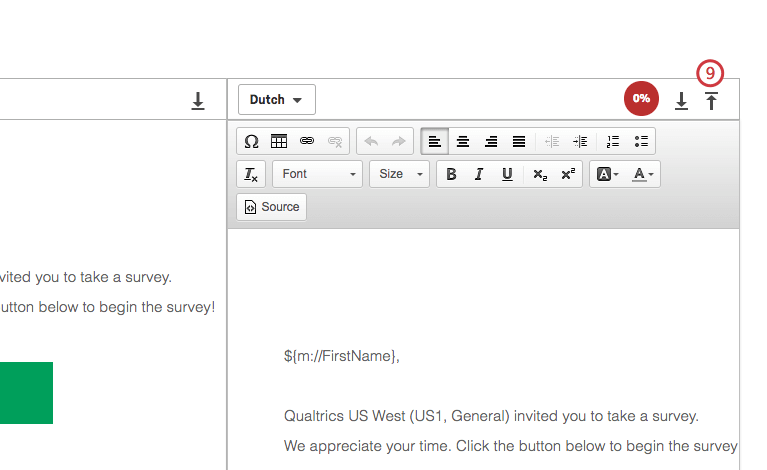 Upload Translation icon in Translation page