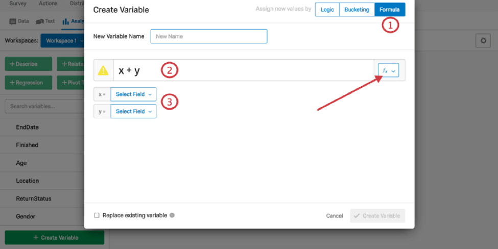 Create a variable based on a formula