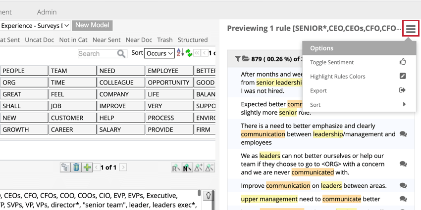 Highlights the options menu in the top-right corner of the preview pane