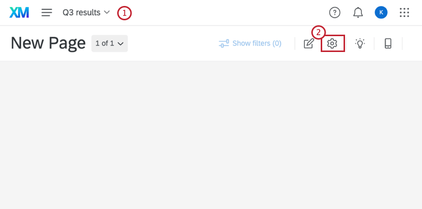 Einstellungen im Dashboard