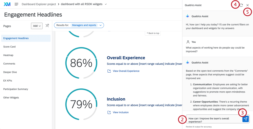 Hervorgehobene Qualtrics Assist-Elemente