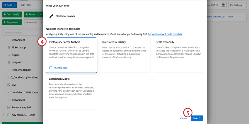 Sélection dun script dans les options