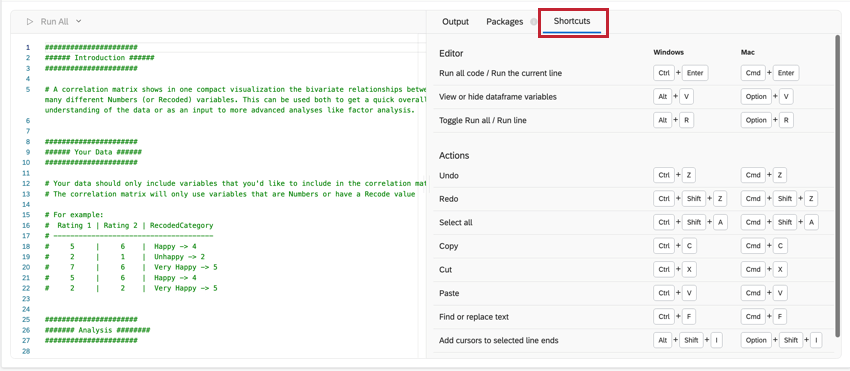 Registerkarte „Verknüpfungen“ auf der stats iq