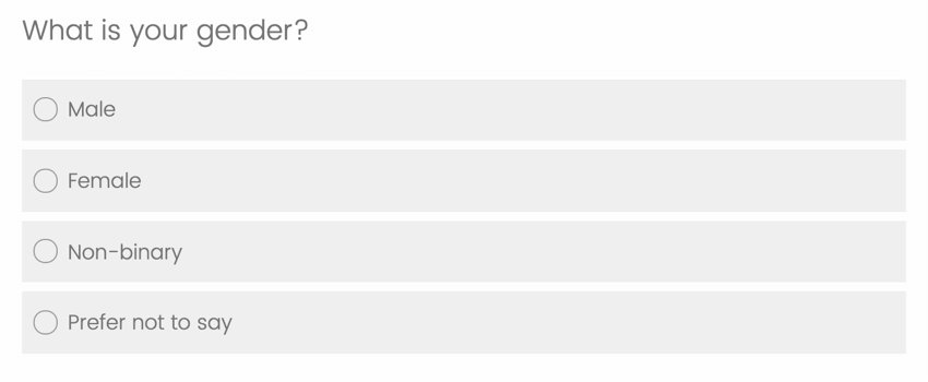 eine Multiple Choice mit Optionsfeldformat