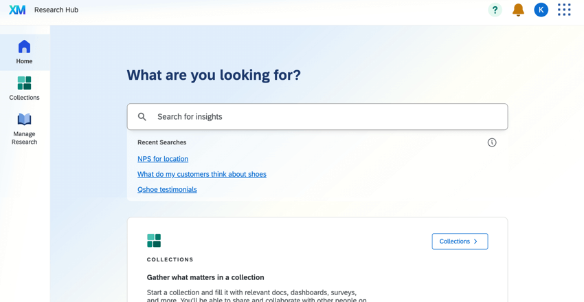 Page daccueil du Research Hub