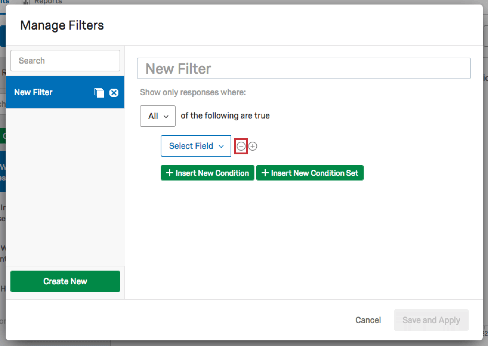 フィルター次へマイナス記号