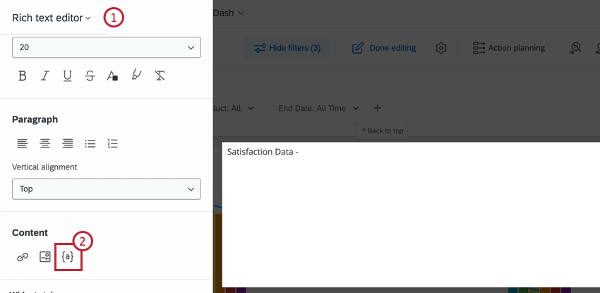 Modifiez votre widget et cliquez sur licône