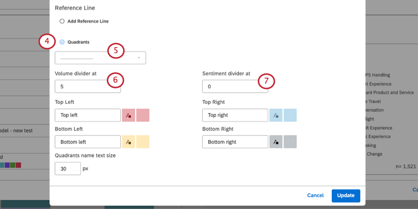 Selecionar e configurar quadrantes