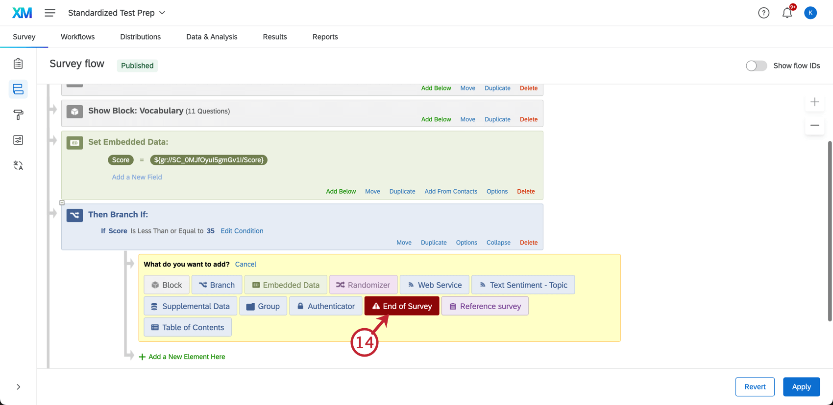Ende der Umfrage hinzufügen