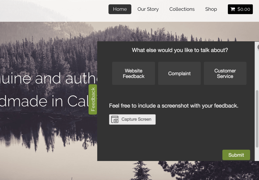 A slider creative on a webpage with a survey embedded on it. The screen capture question is presented