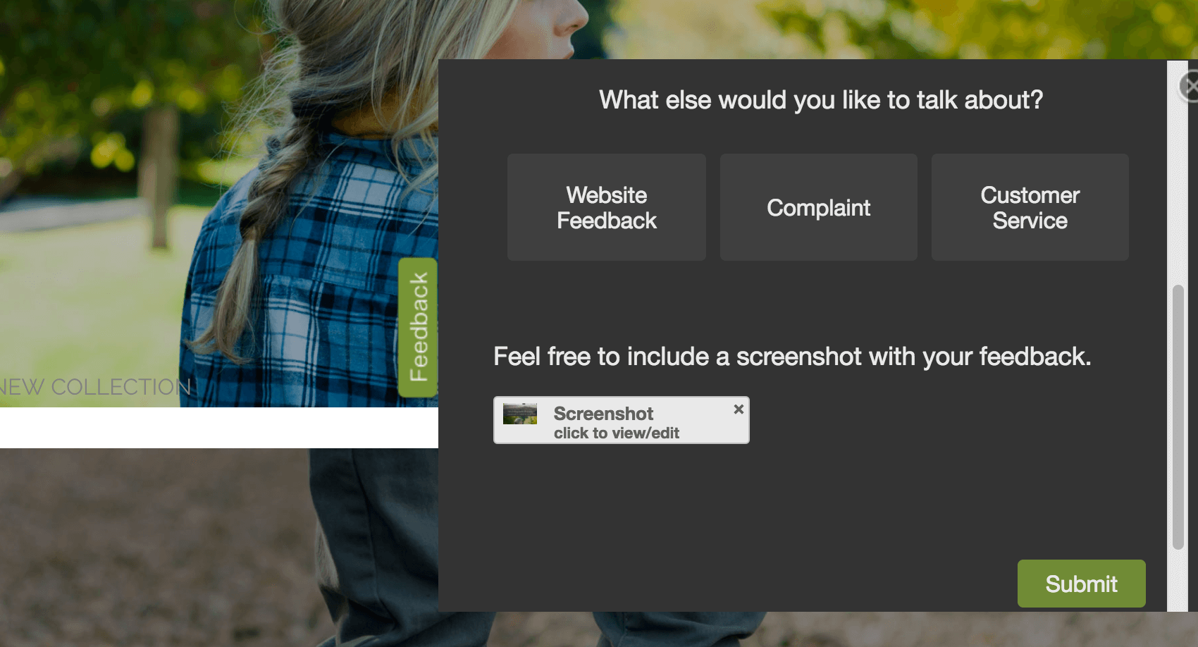 Anstatt einen Button zum Aufnehmen des Bilds zu verwenden, gibt es nun eine sehr kleine Miniaturansicht des Bilds mit einer Option zum Klicken auf das Bild und einem X in der Ecke, das entfernt werden soll.