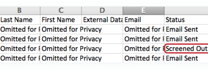 Status column of a distribution history report