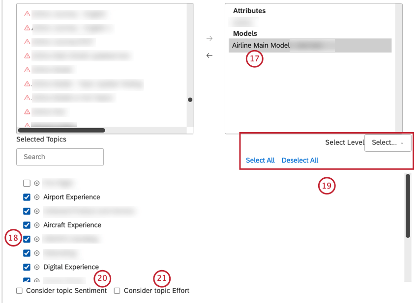 Select the model in the Selected column