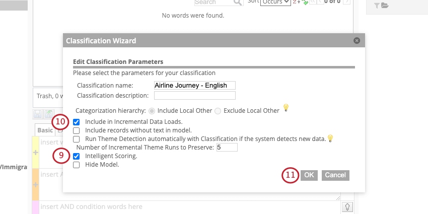 Select intelligent scoring and configure your options