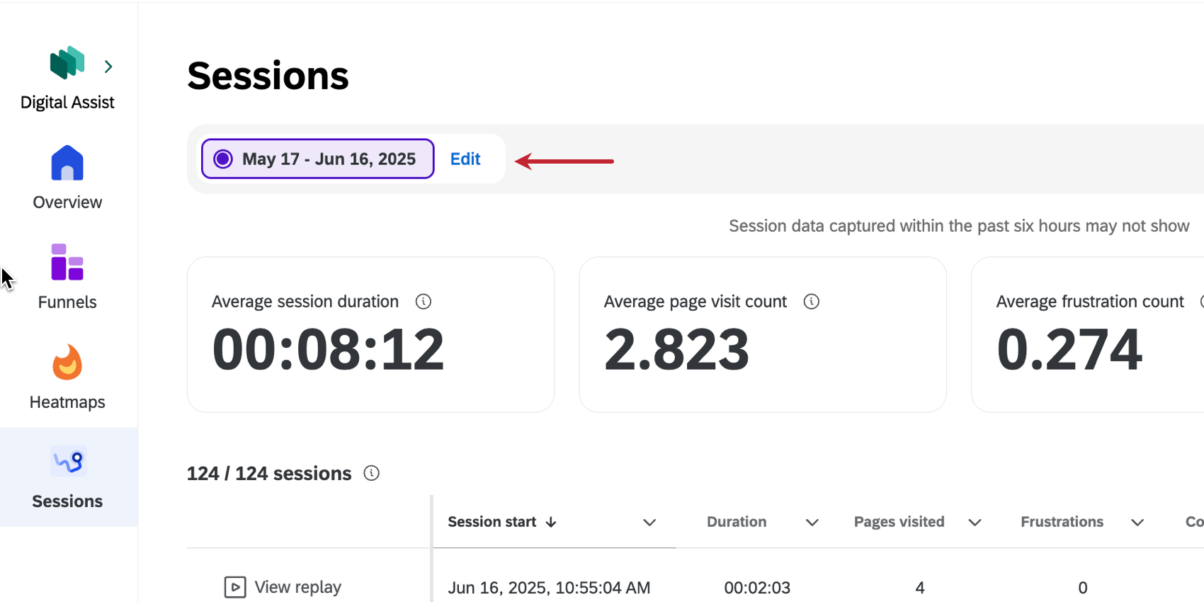 Botón editar siguiente a un filtro existente
