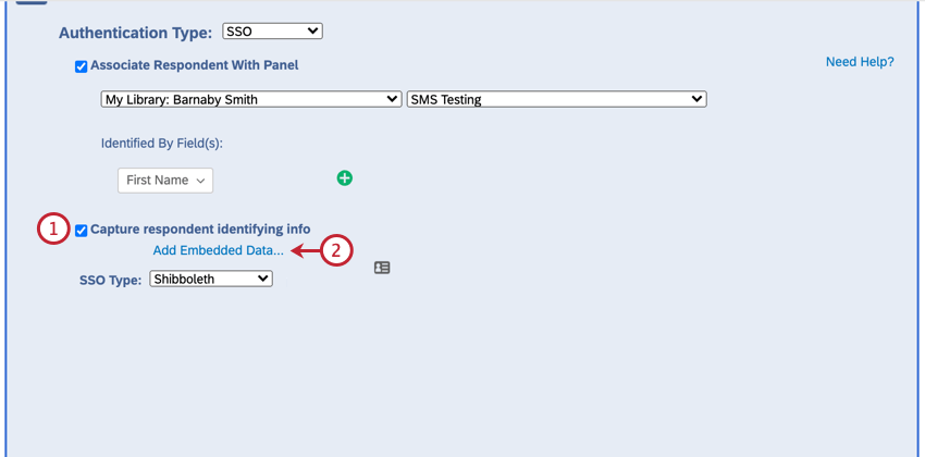 clicking capture respondent identifying info