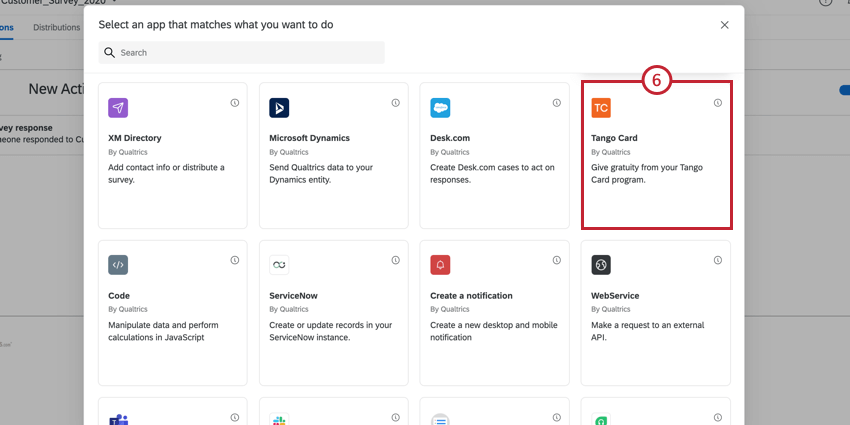Seleccionar la tarea de la tarjeta de tango