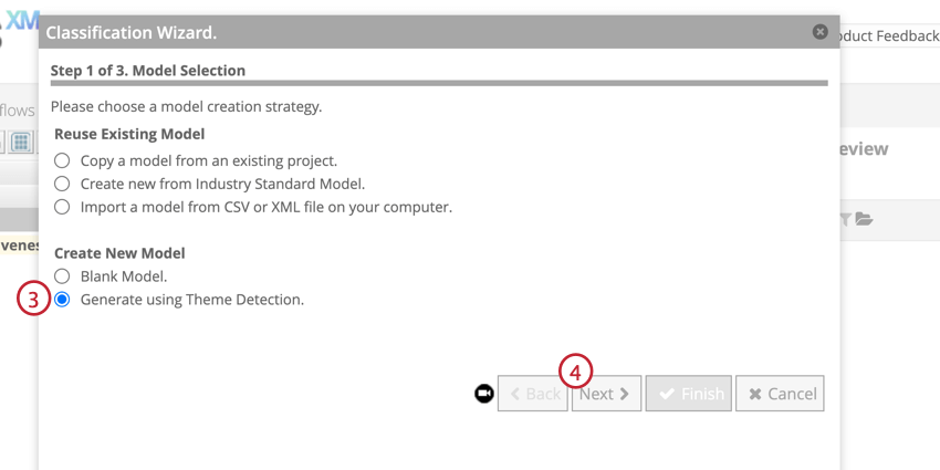 Generate a model using theme detection