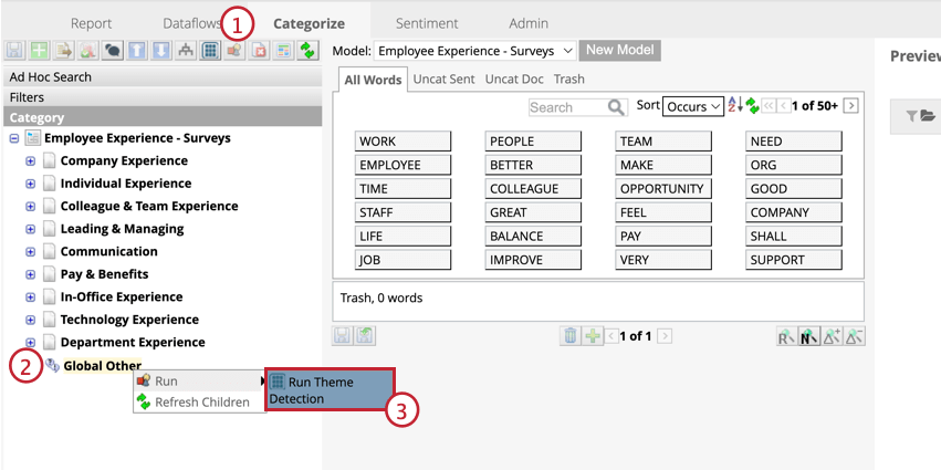 Run theme detection on global other