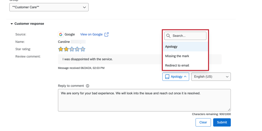 Menu a tendina del modello evidenziato