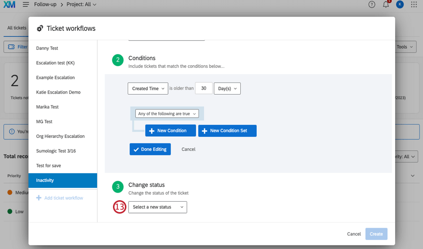 Sélectionner un statut