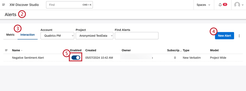 Disabling alerts or creating new alerts