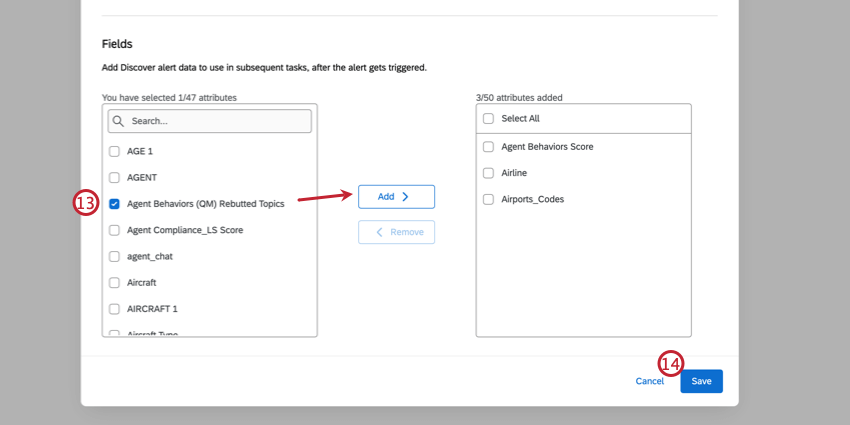 Add attributes to the event then click save