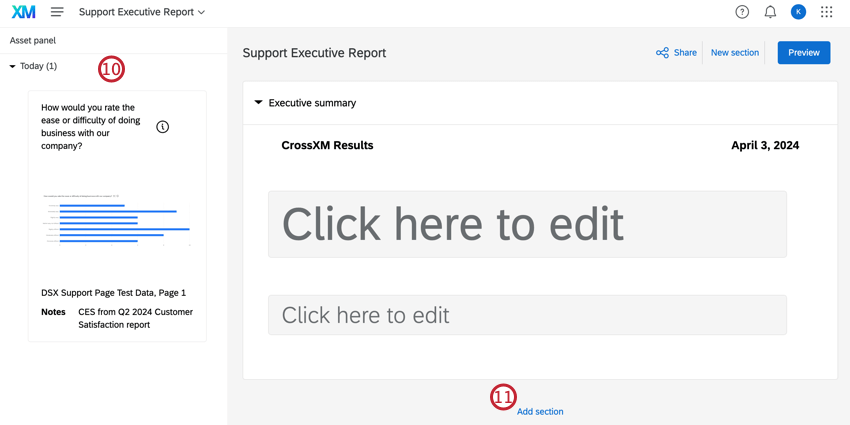 Assets in the asset panel, then Add section highlighted
