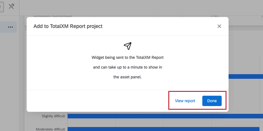 View report button and Done button