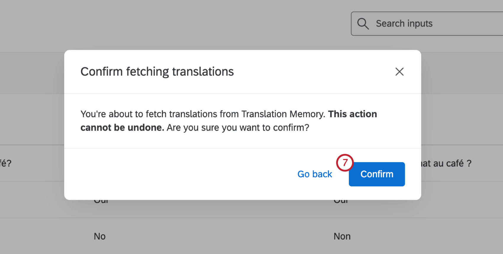 Confirm and save your changes by clicking the blue confirm button