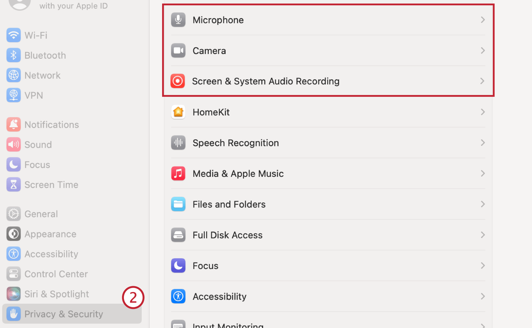 Preferências do sistema Mac OS